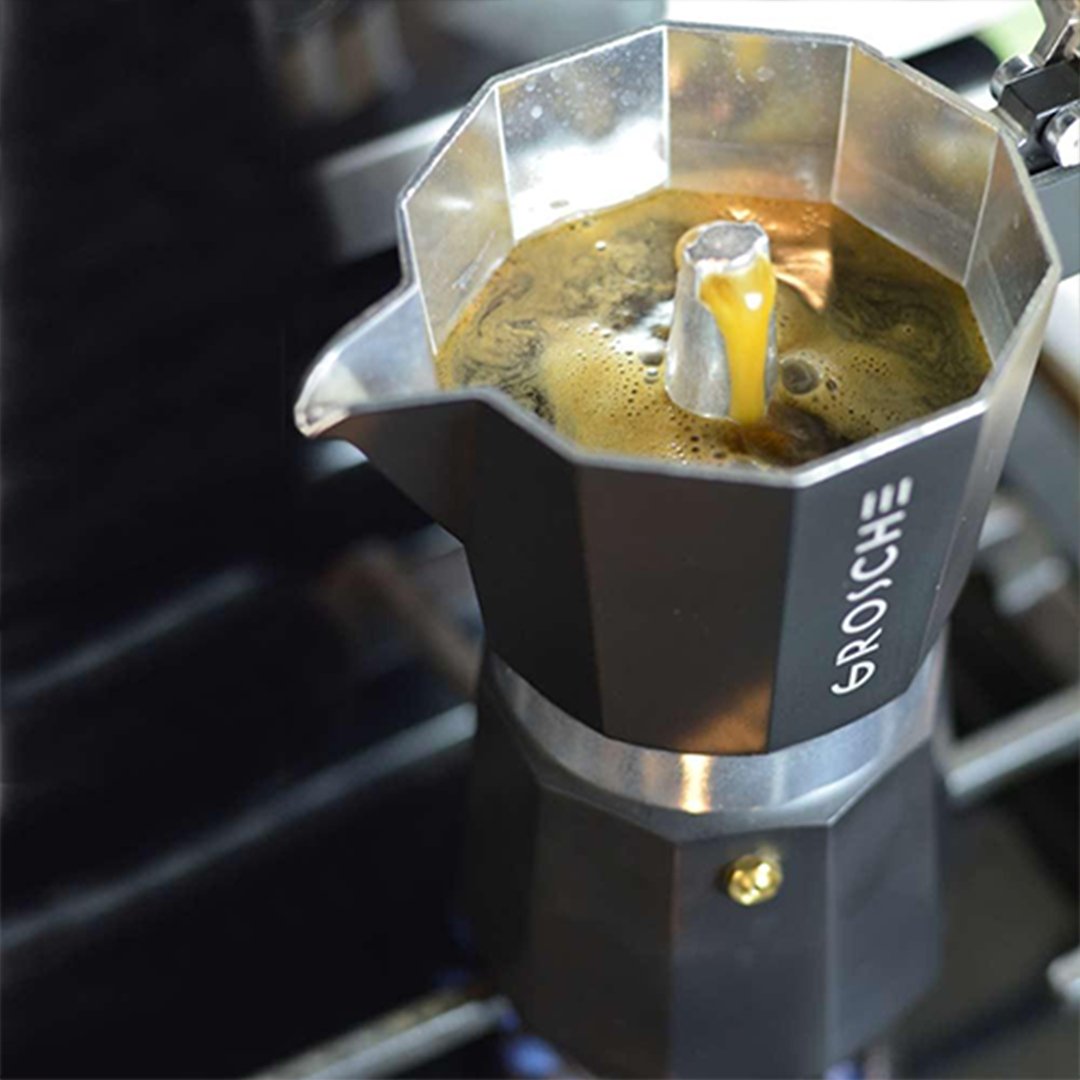 GROSCHE Milano Stovetop Espresso Maker Moka Pot 6 espresso Cup - 9.3 oz,  White 